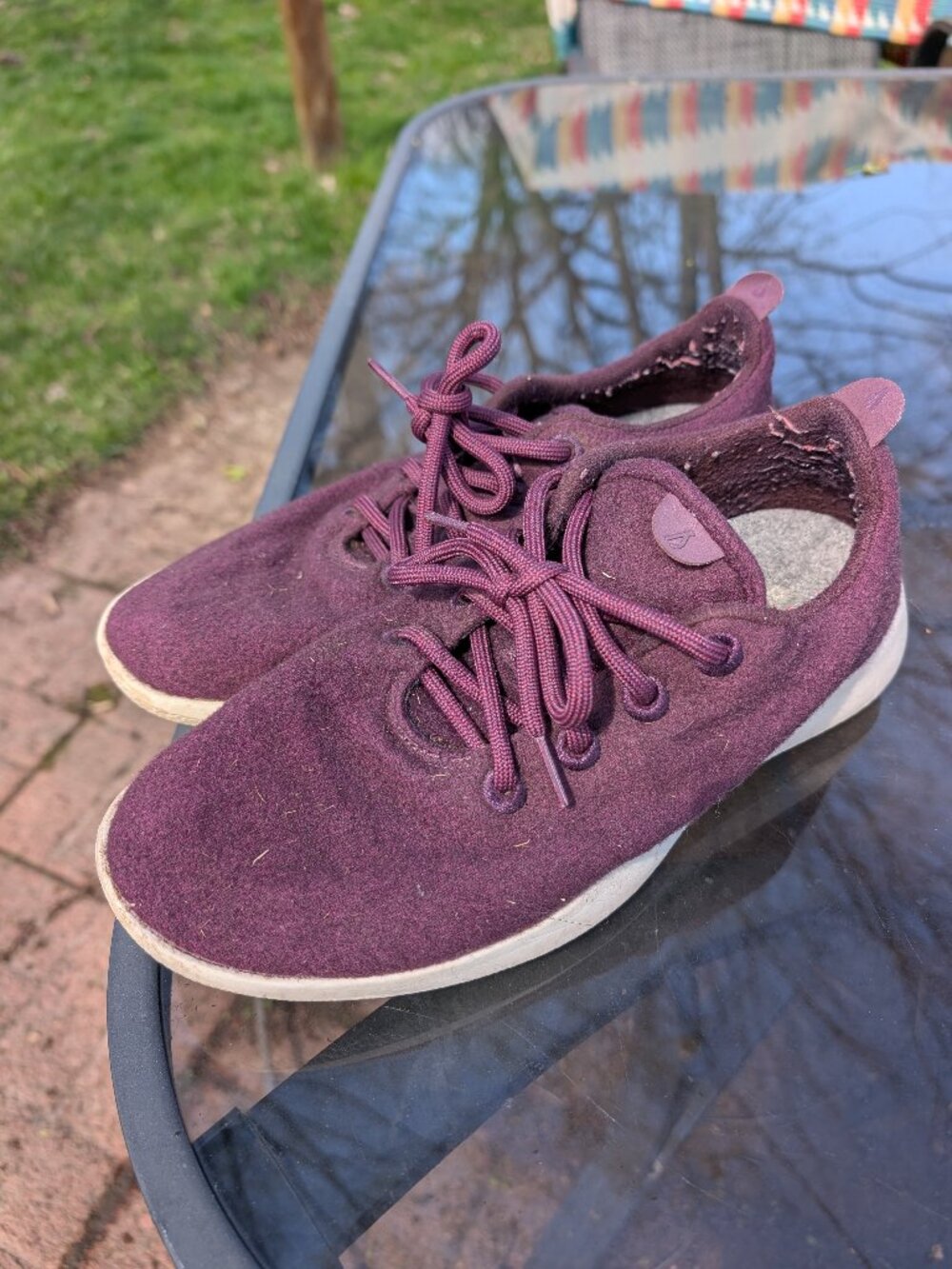 Maroon Allbirds Wool Runners Shoes